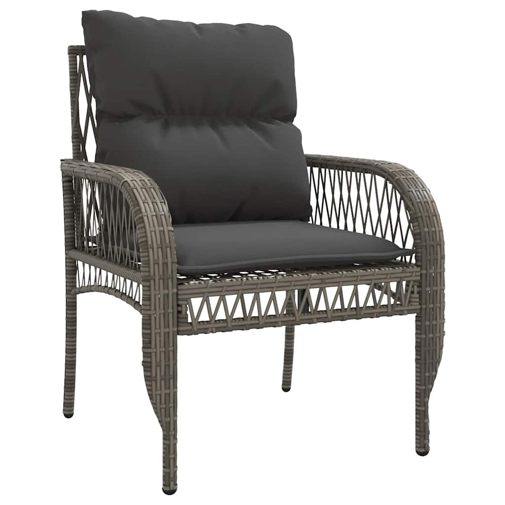 vidaXL 4-delige Loungeset met kussens poly rattan zwart