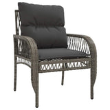 vidaXL 4-delige Loungeset met kussens poly rattan zwart