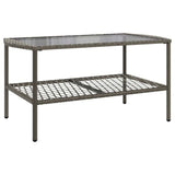 vidaXL 4-delige Loungeset met kussens poly rattan zwart