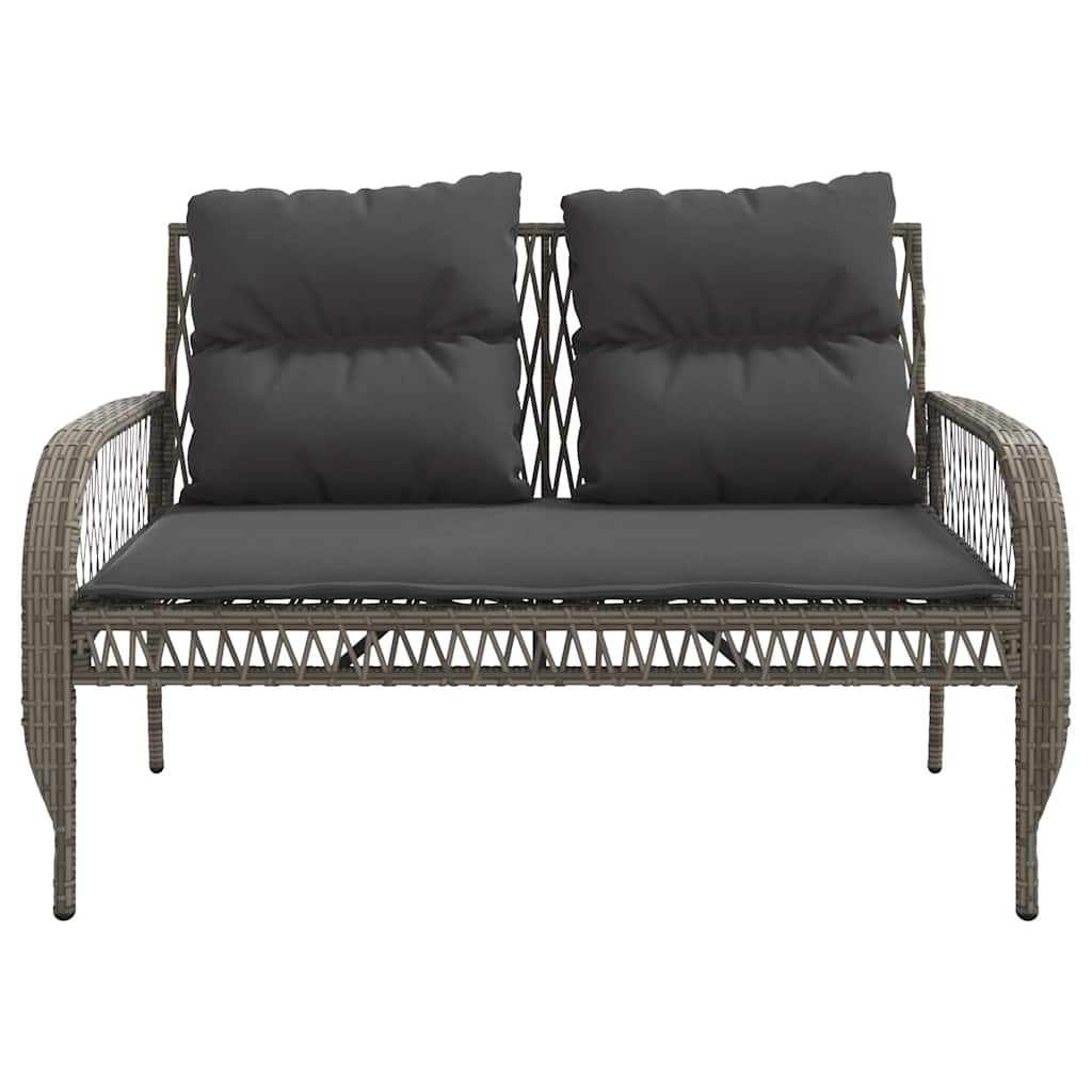 vidaXL 4-delige Loungeset met kussens poly rattan zwart