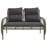 vidaXL 4-delige Loungeset met kussens poly rattan zwart