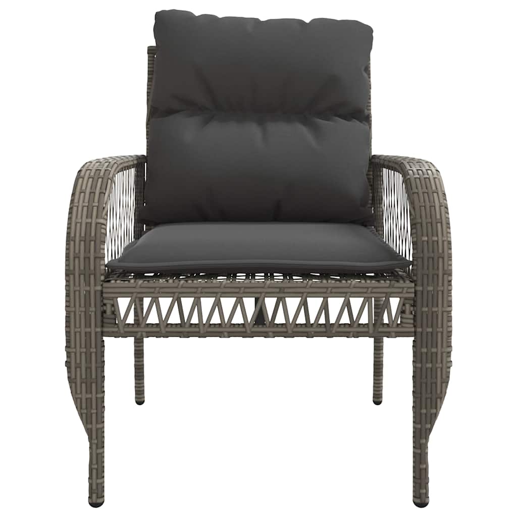 vidaXL 4-delige Loungeset met kussens poly rattan zwart