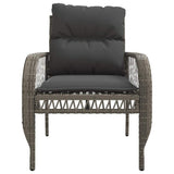 vidaXL 4-delige Loungeset met kussens poly rattan zwart