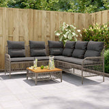 vidaXL 2-delige Loungeset met kussens poly rattan zwart