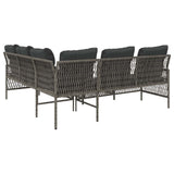 vidaXL 2-delige Loungeset met kussens poly rattan zwart
