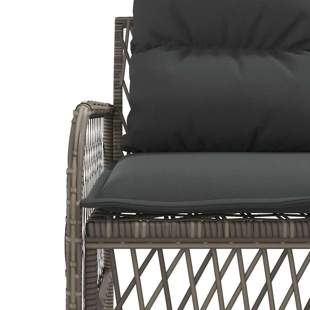 vidaXL 2-delige Loungeset met kussens poly rattan zwart