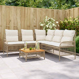 vidaXL 2-delige Loungeset met kussens poly rattan zwart