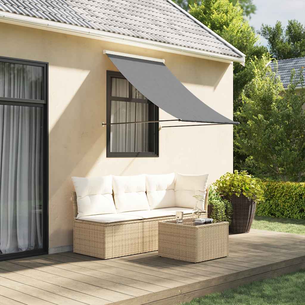 vidaXL Retractable Awning 150x150 cm Fabric and Steel Anthracite