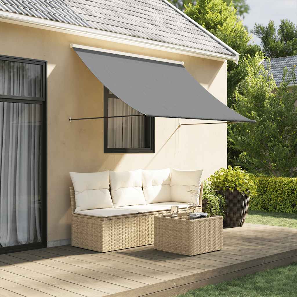vidaXL Retractable Awning 150x150 cm Fabric and Steel Anthracite