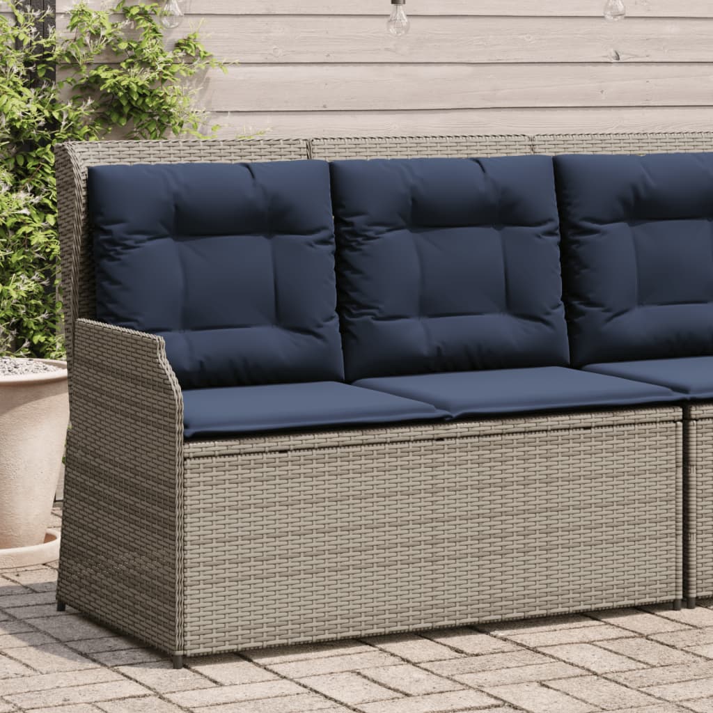 vidaXL Ligbank voor in de tuin met kussens bruin poly rattan