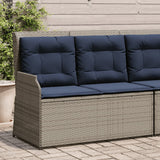 vidaXL Ligbank voor in de tuin met kussens bruin poly rattan