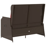 vidaXL Ligbank voor in de tuin met kussens bruin poly rattan