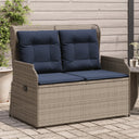 vidaXL Ligbank voor in de tuin met kussens bruin poly rattan