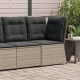 vidaXL Tuinbankje verstelbaar met kussens poly rattan zwart