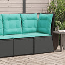 vidaXL Ligbank voor in de tuin met kussens bruin poly rattan