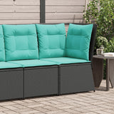 vidaXL Ligbank voor in de tuin met kussens bruin poly rattan