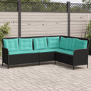 vidaXL Tuinbank met kussens L-vormig bruin poly rattan