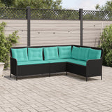 vidaXL Tuinbank met kussens L-vormig bruin poly rattan