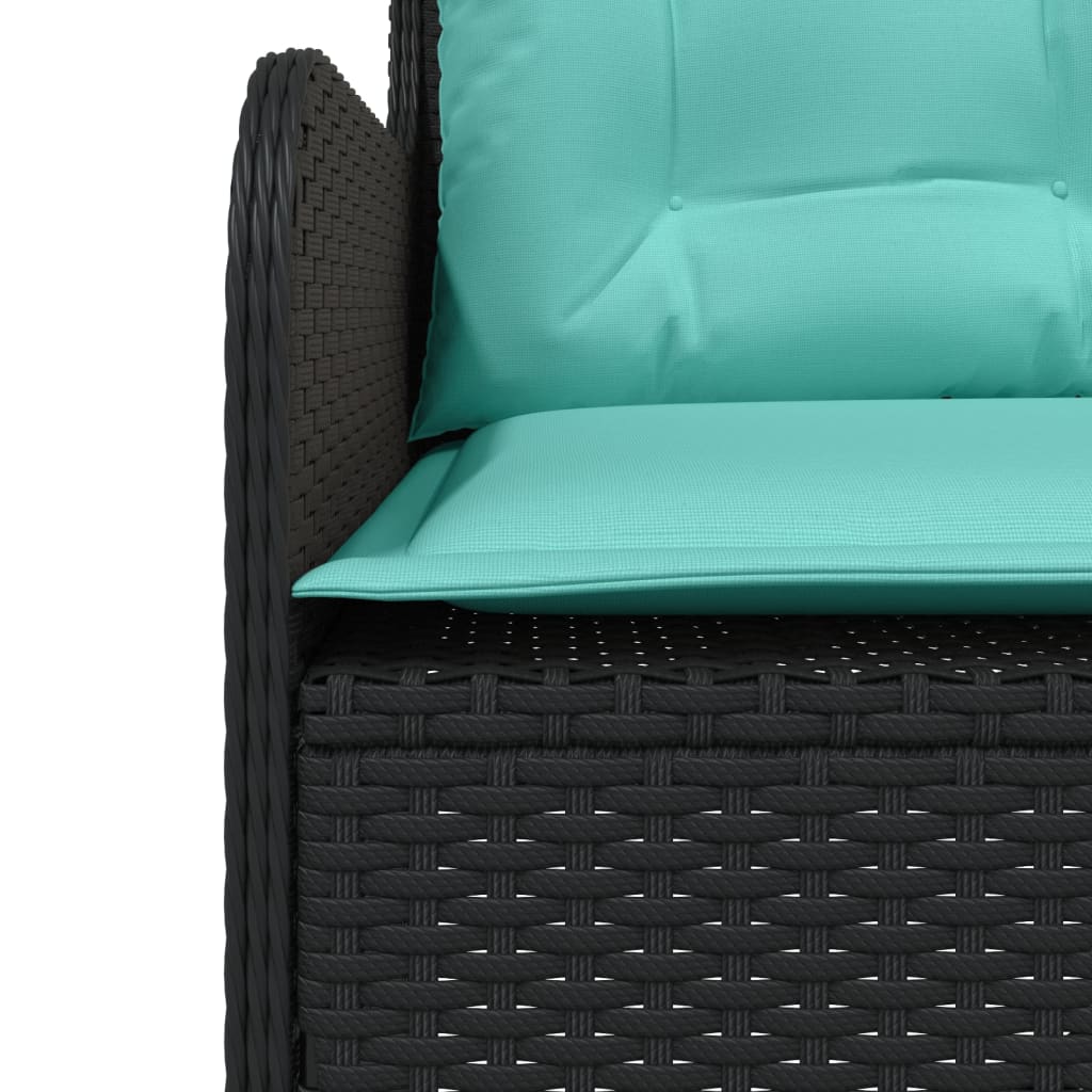 vidaXL Tuinbank met kussens L-vormig bruin poly rattan