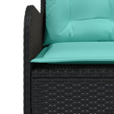 vidaXL Tuinbank met kussens L-vormig bruin poly rattan