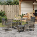 vidaXL 7-delige Tuinset met kussens poly rattan zwart
