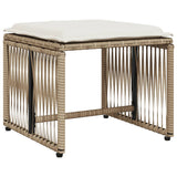 vidaXL 7-delige Tuinset met kussens poly rattan zwart