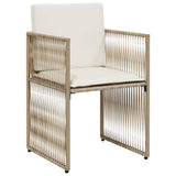 vidaXL 7-delige Tuinset met kussens poly rattan zwart