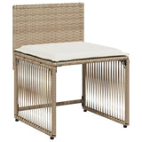 vidaXL 7-delige Tuinset met kussens poly rattan zwart