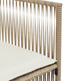 vidaXL 7-delige Tuinset met kussens poly rattan zwart