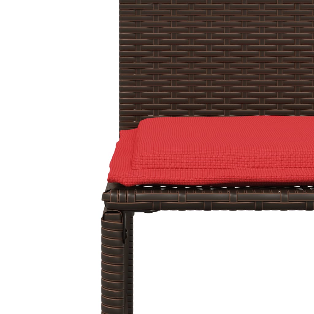 vidaXL 7-delige tuineetset met kussens bruin poly rattan