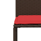 vidaXL 7-delige tuineetset met kussens bruin poly rattan