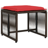 vidaXL 7-delige tuineetset met kussens bruin poly rattan