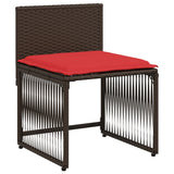 vidaXL 7-delige tuineetset met kussens bruin poly rattan