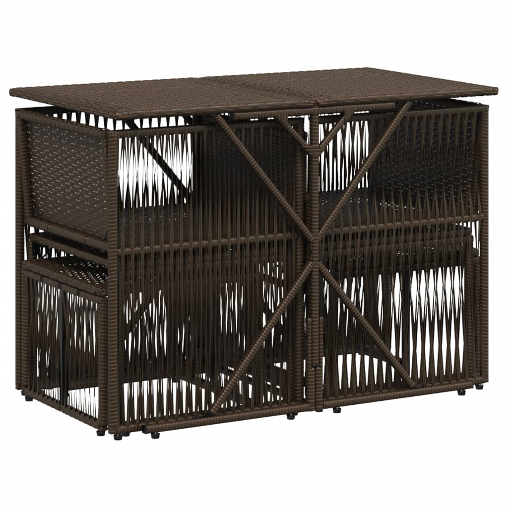 vidaXL 7-delige tuineetset met kussens bruin poly rattan