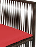 vidaXL 7-delige tuineetset met kussens bruin poly rattan