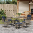vidaXL 7-delige tuineetset met kussens bruin poly rattan