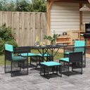 vidaXL 7-delige tuineetset met kussens bruin poly rattan