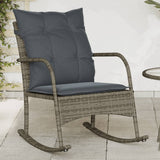 vidaXL Garden Swing Chair with Cushions Poly Rattan Black