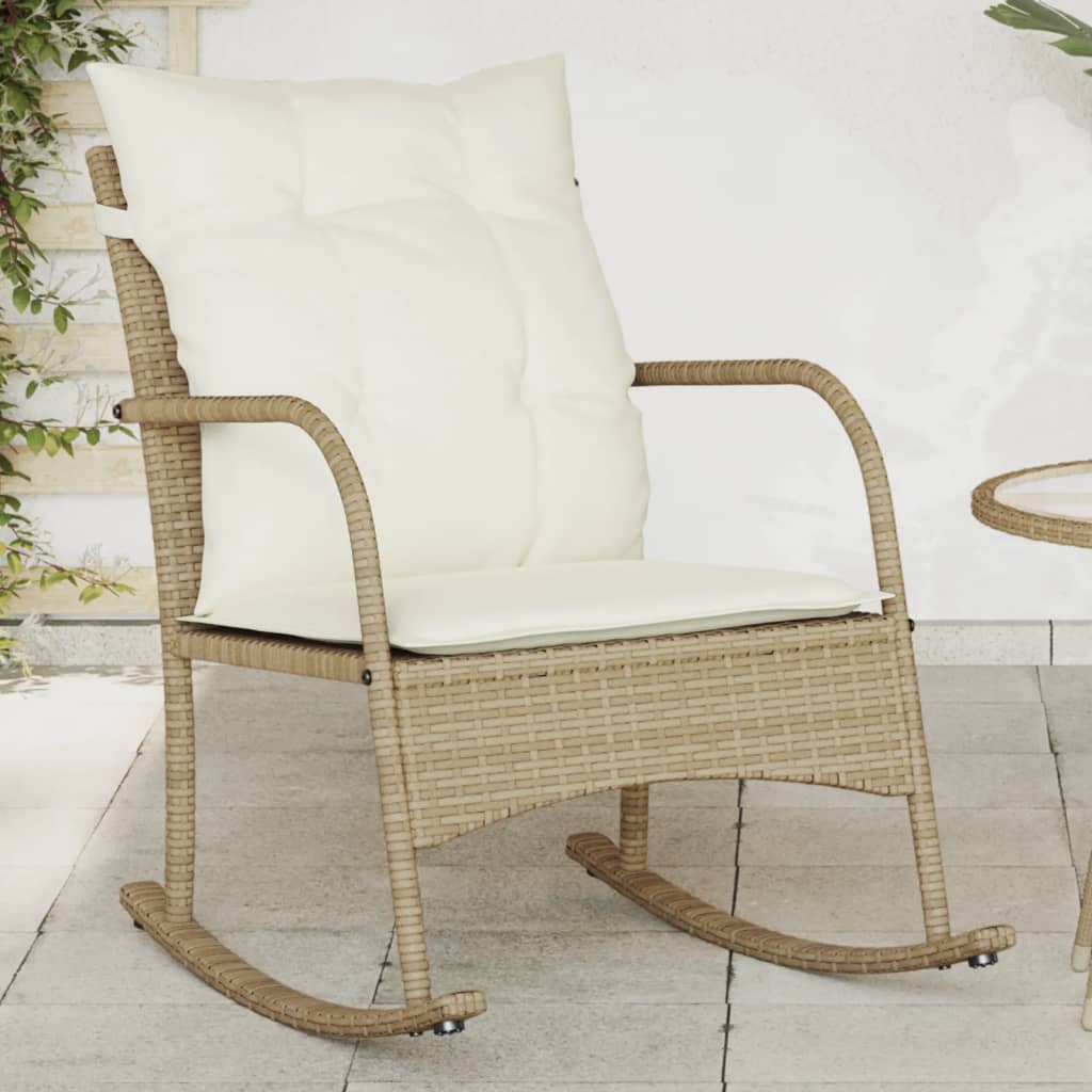 vidaXL Garden Swing Chair with Cushions Poly Rattan Black