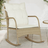 vidaXL Garden Swing Chair with Cushions Poly Rattan Black