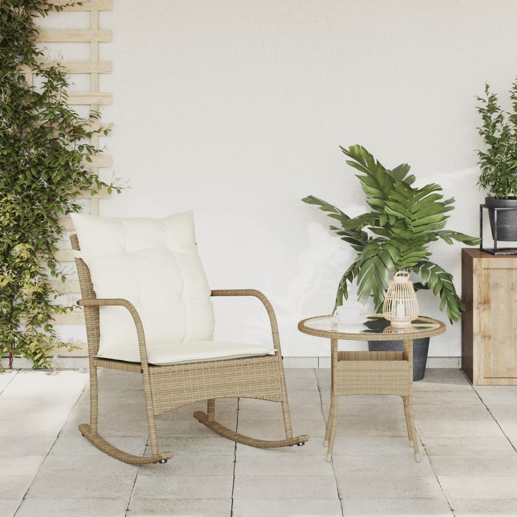 vidaXL Garden Swing Chair with Cushions Poly Rattan Black