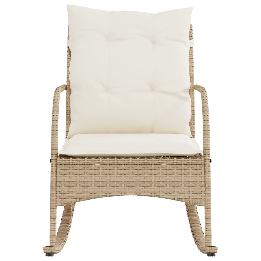vidaXL Garden Swing Chair with Cushions Poly Rattan Black