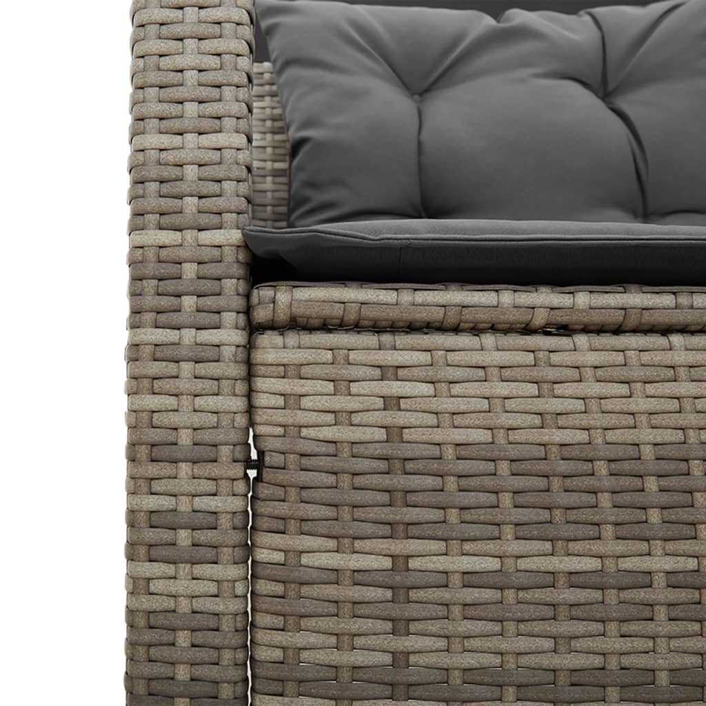 vidaXL L-Shaped Poly Rattan Garden Sofa with Table and Cushions Black