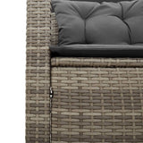 vidaXL L-Shaped Poly Rattan Garden Sofa with Table and Cushions Black