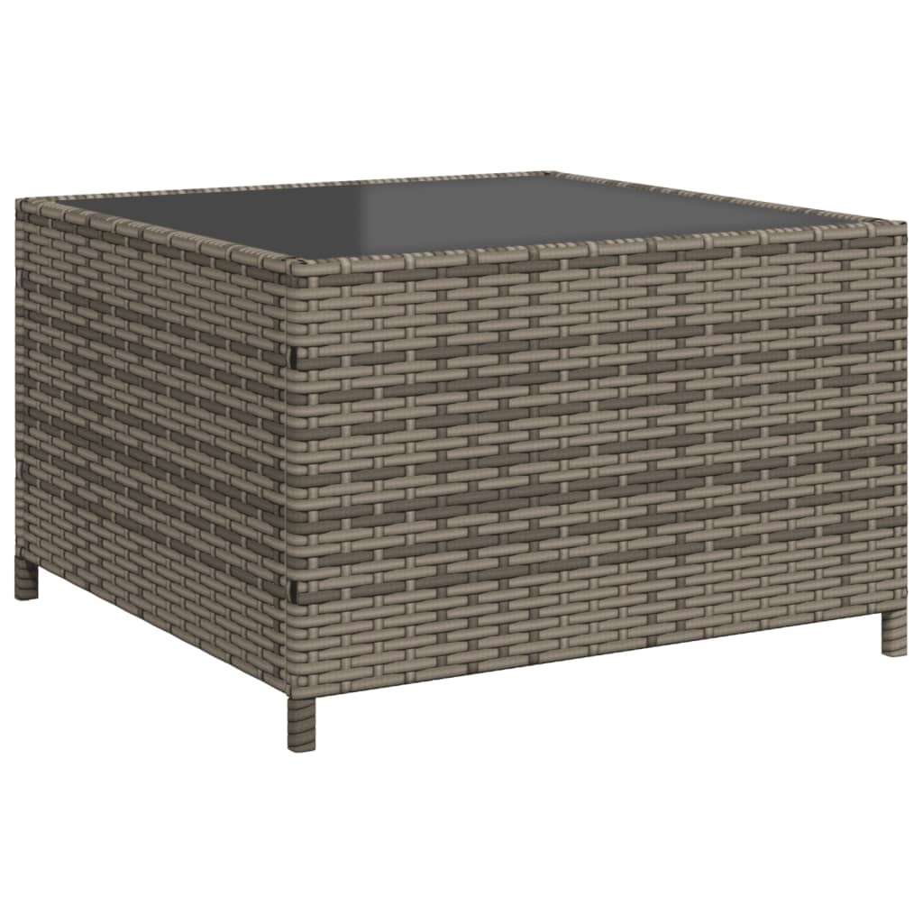 vidaXL Tuinbank met tafel en kussens L-vormig grijs poly rattan