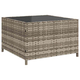 vidaXL Tuinbank met tafel en kussens L-vormig poly rattan zwart