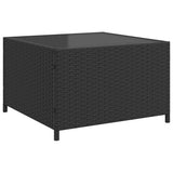 vidaXL Tuinbank met tafel en kussens L-vormig grijs poly rattan
