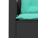 vidaXL Tuinbank met tafel en kussens L-vormig grijs poly rattan