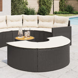 vidaXL Footrest with Cushion Poly Rattan Black