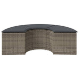 vidaXL Footrest with Cushion Poly Rattan Black